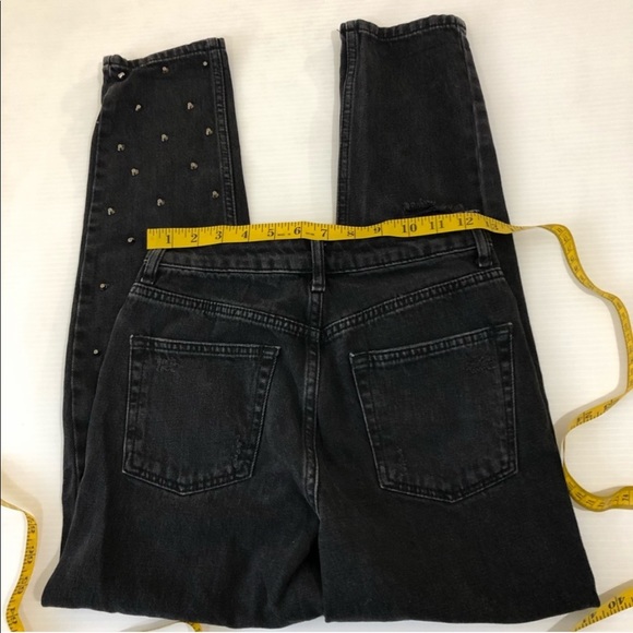 Topshop Mom High Waist Super Ripped Studded Jeans - Picture 7 of 9